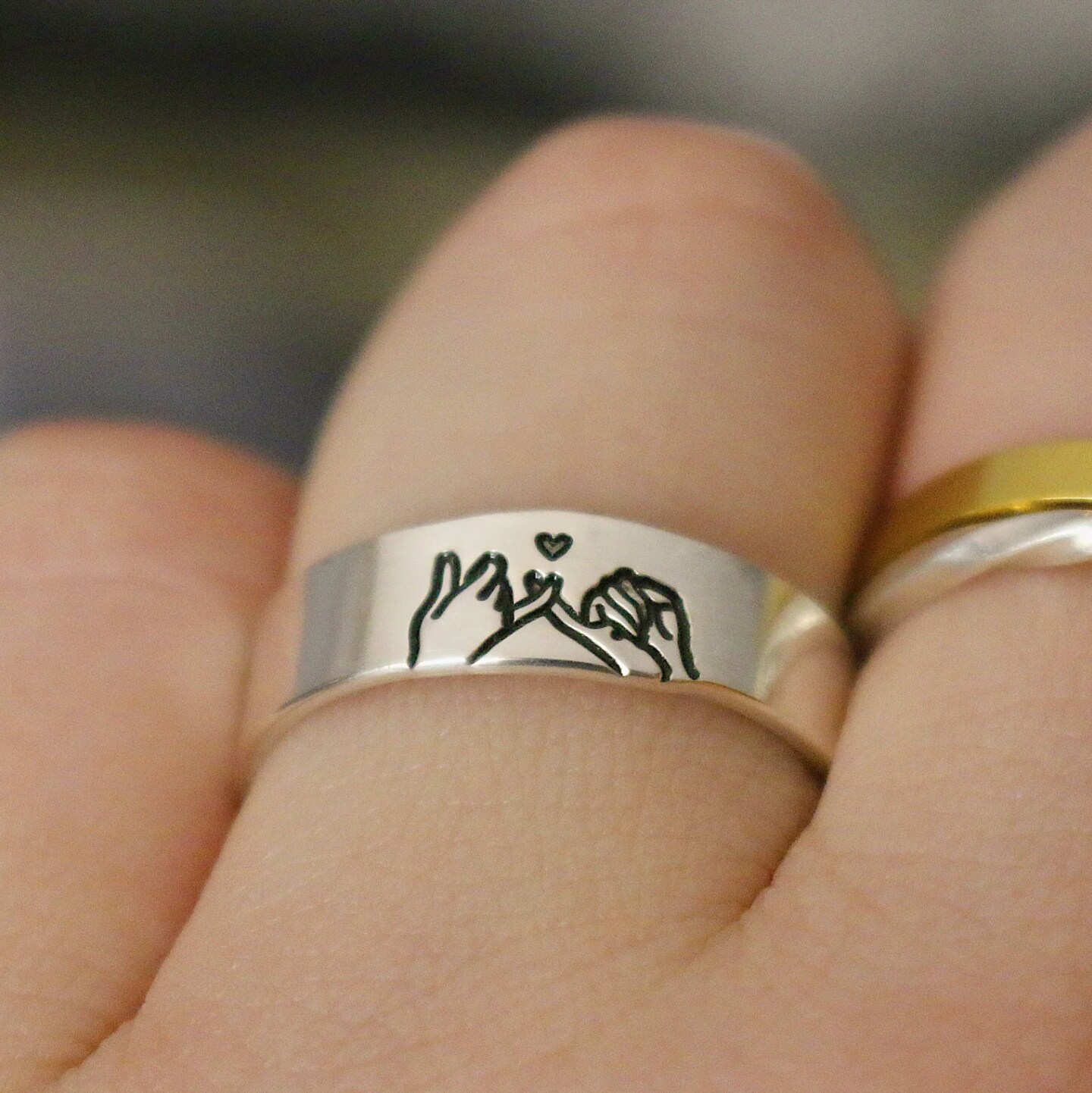 Jewelry Guy And Girl Best Friend Rings Pinky Swear Heart Ring Best