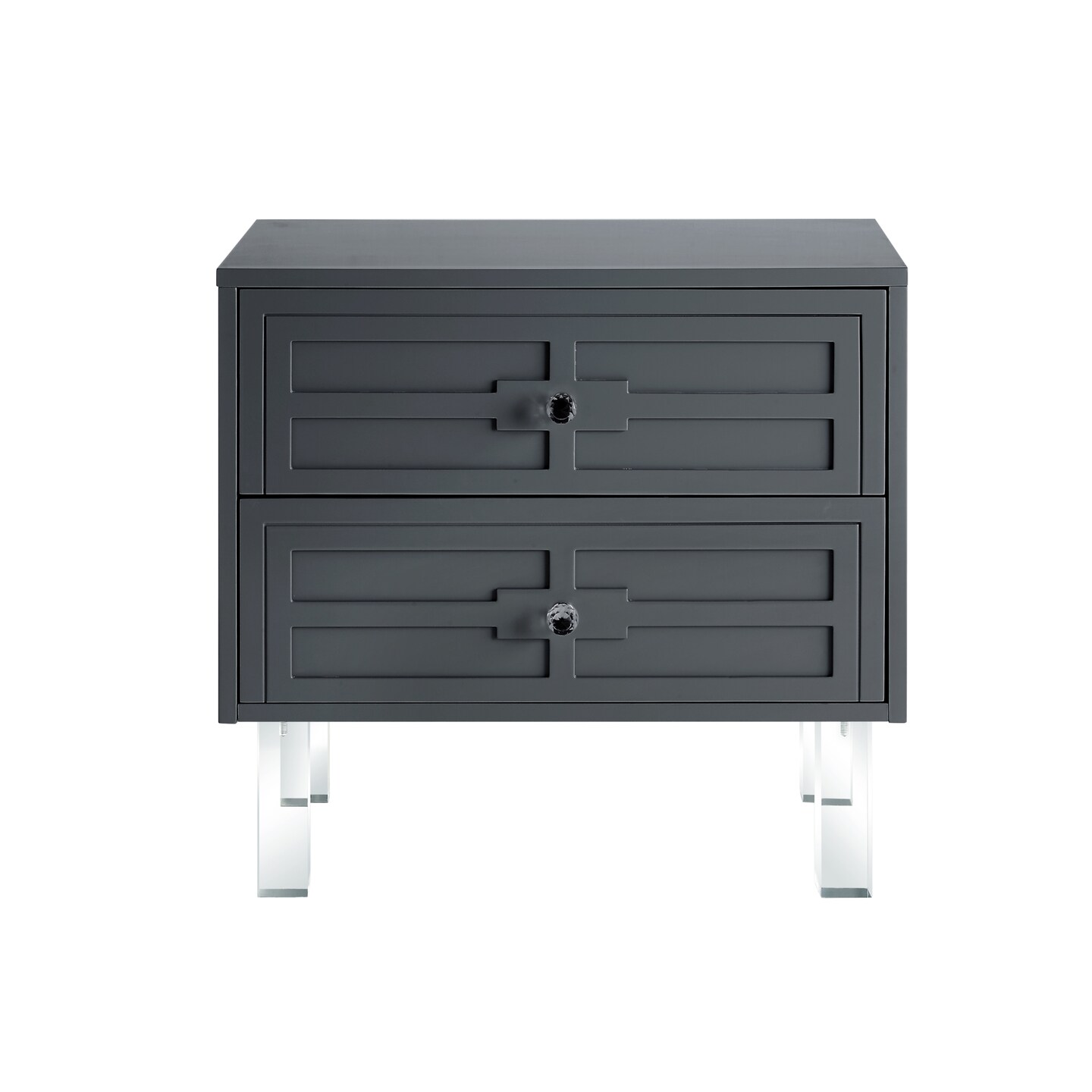 Gillian Modern Lacquered Lucite Leg Side/Accent Table/Nightstand