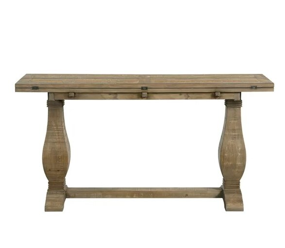 Reclaimed Natural Brown Solid Wood Flip Top Sofa Table