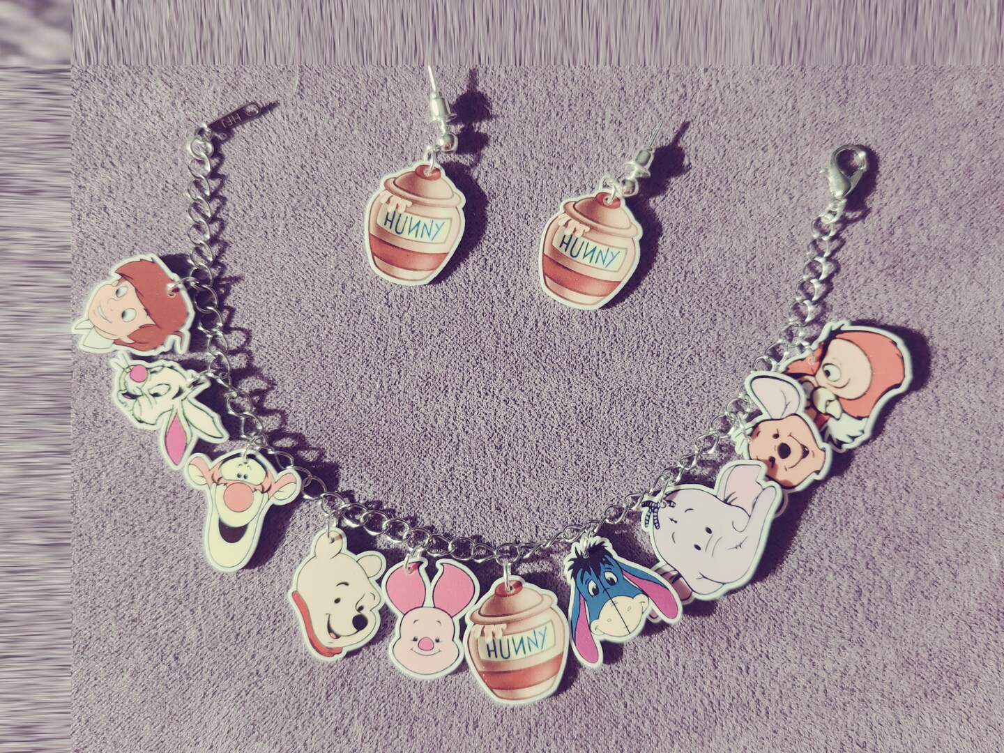 Winnie the Pooh Charm Bracelet and Earrings Set Michaels