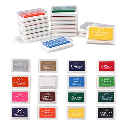 16 Color DIY for Rubber Stamps, Paper, Scrapbooking, Wood Fabric, Best Gift for Kids Finger Ink Pads for Kids Washable Craft Ink Stamp Pads,