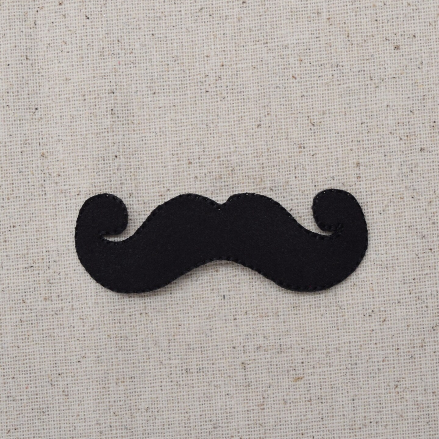 Black Handlebar Mustache, Hipster, Retro, durasuede, Iron On Patch