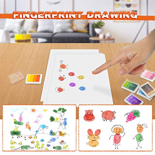 6 Pieces Washable DIY Stamp Ink Pads for Kids, 24 Colors