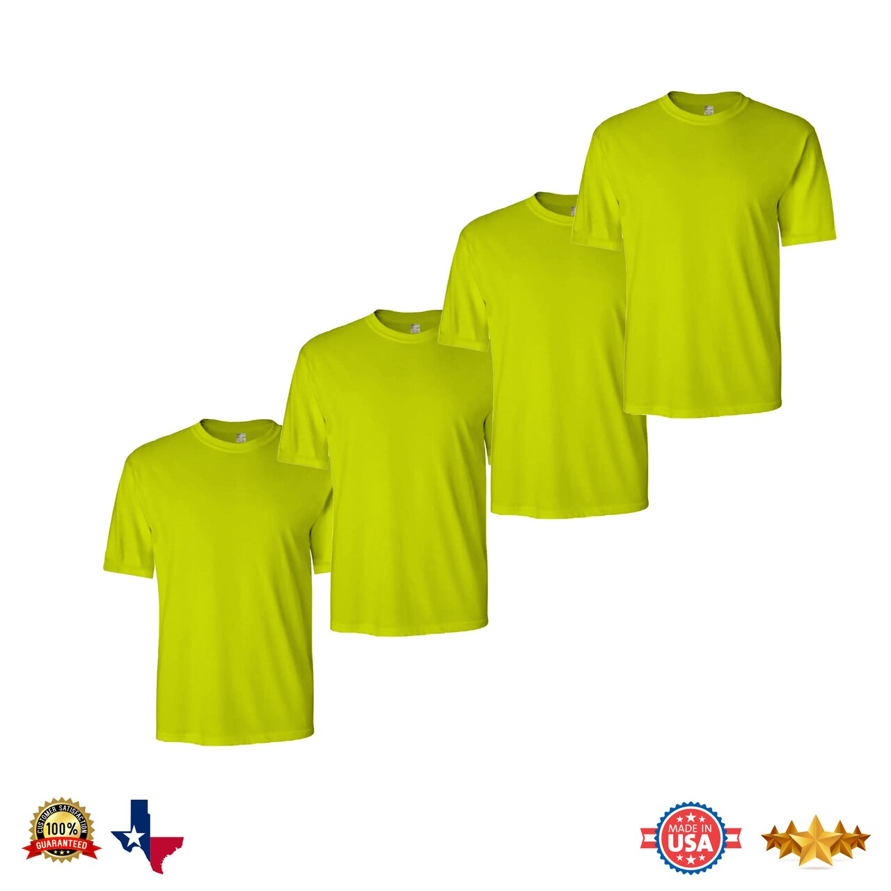 Short Sleeve Safety Shirts | Ropa de trabajo de manga corta | Work Shirts for Men | High Visible Construction T-shirts | Safety Green T-shirt | Safety Tee for Ultimate Protection| Radyan&#x27;s Long Sleeve | RADYAN&#xAE;