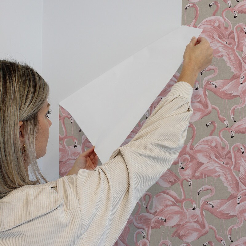 Tempaper Flamingo Peel and Stick Wallpaper Ballerina Pink