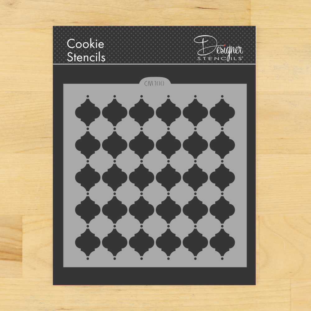 Turkish Basic Pattern Cookie &#x26; Craft Stencil | CM100 by Designer Stencils | Cookie Decorating Tools | Baking Stencils for Royal Icing, Airbrush, Dusting Powder | Craft Stencils for Canvas, Paper, Wood | Reusable Food Grade Stencil