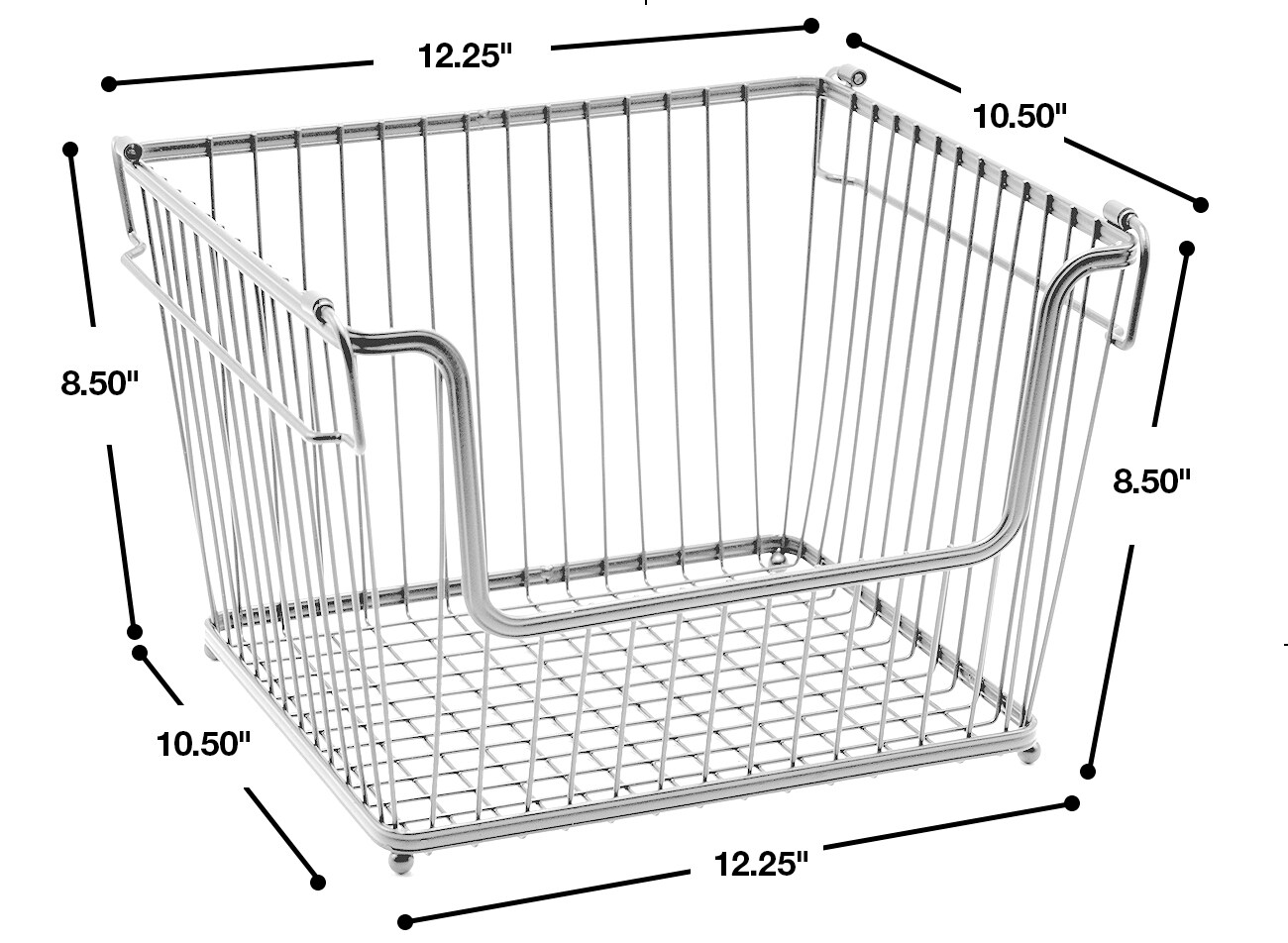 Sorbus Farmhouse Scoop Storage Metal Wire Baskets with Handles - for Home, Kitchen Pantry, Bathroom, Laundry, Closet Organization, and more