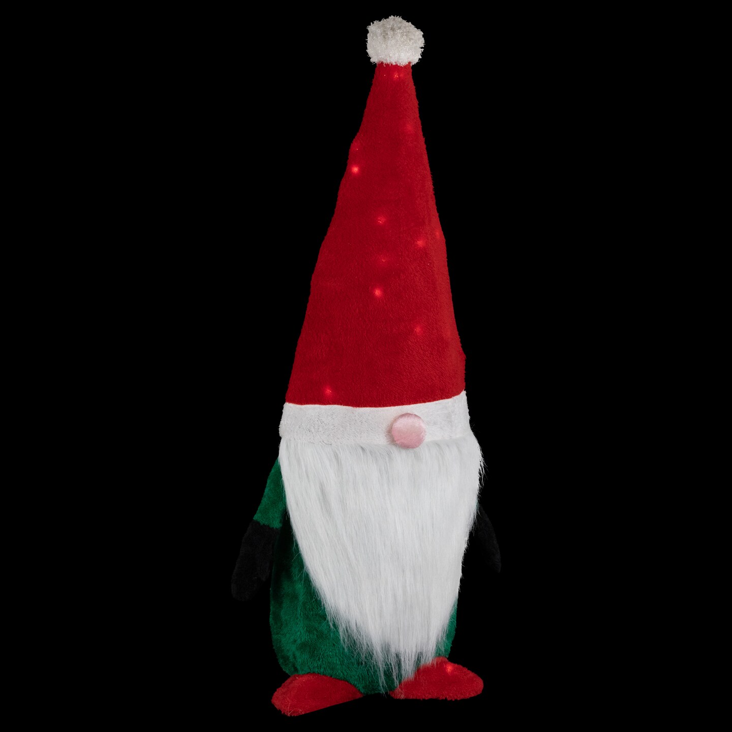 Northlight Lighted Christmas Gnome Yard Decoration - 35&#x22; - Clear Lights - Red and Green