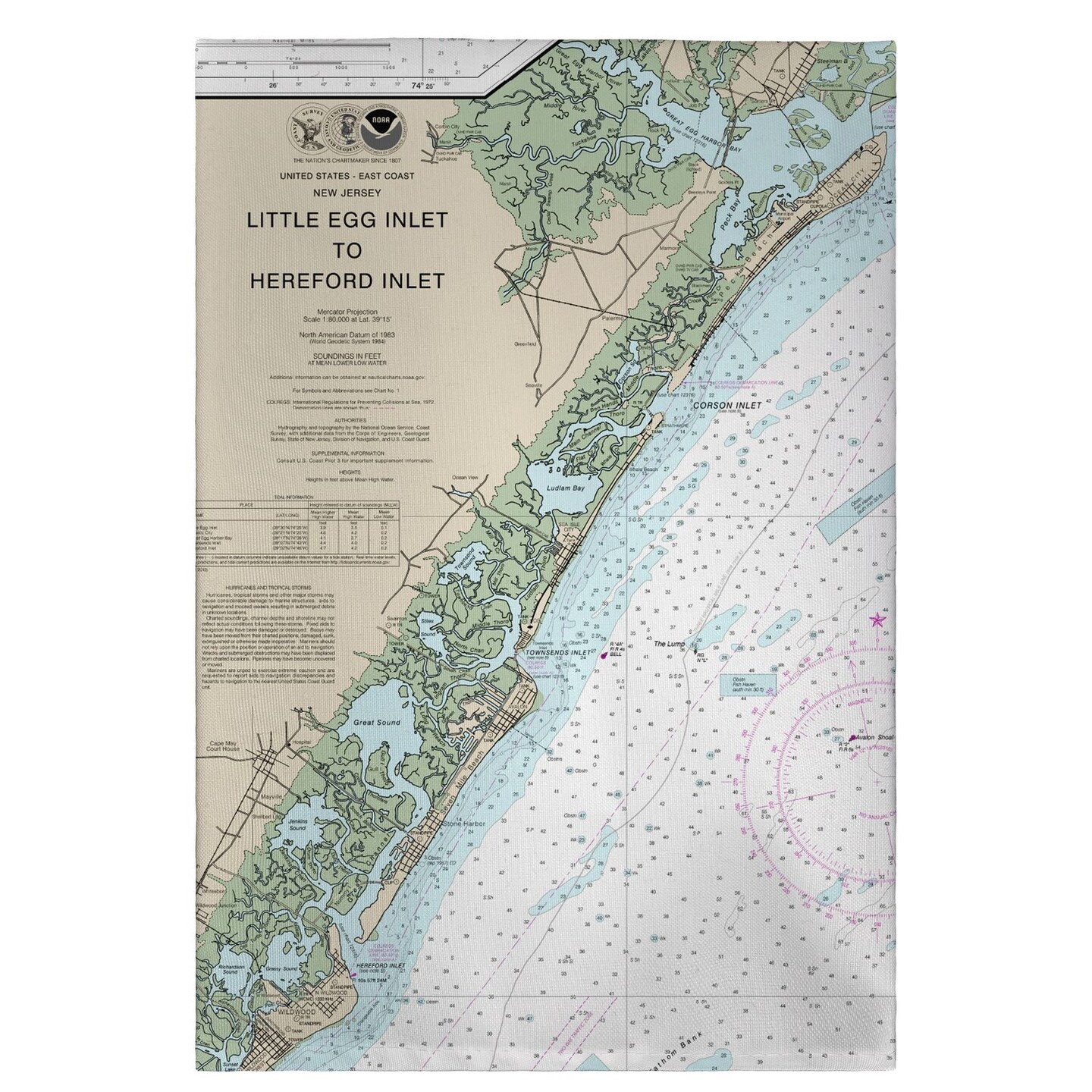 Betsy Drake Little Egg to Hereford Inlet Avalon NJ Guest Towel