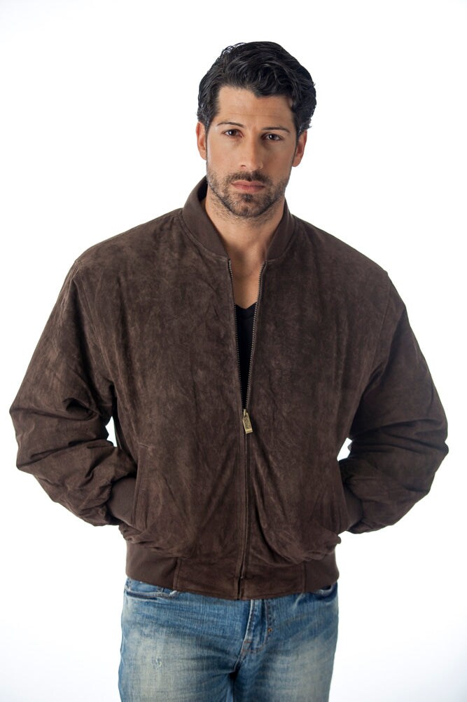 REED Men&#x27;s Baseball Suede Leather Jacket (Imported)