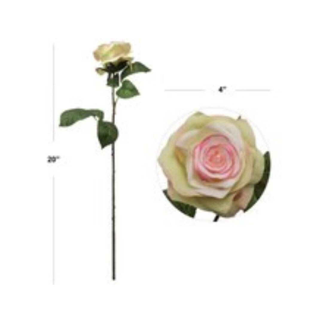 48-Pack: Green Pink Open Rose Stem with Silk Foliage by Floral Home&#xAE;
