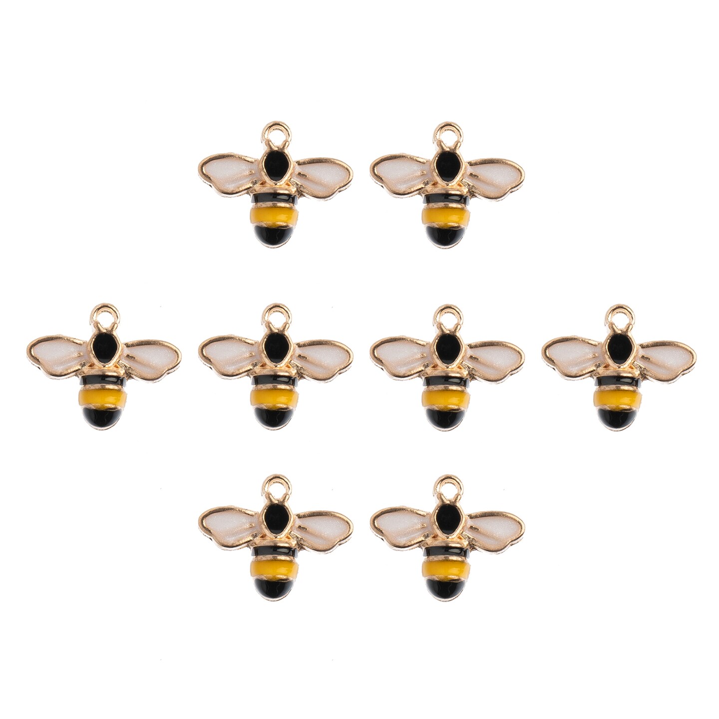 John Bead Sweet &#x26; Petite Bumble Bee Charms, 8pcs