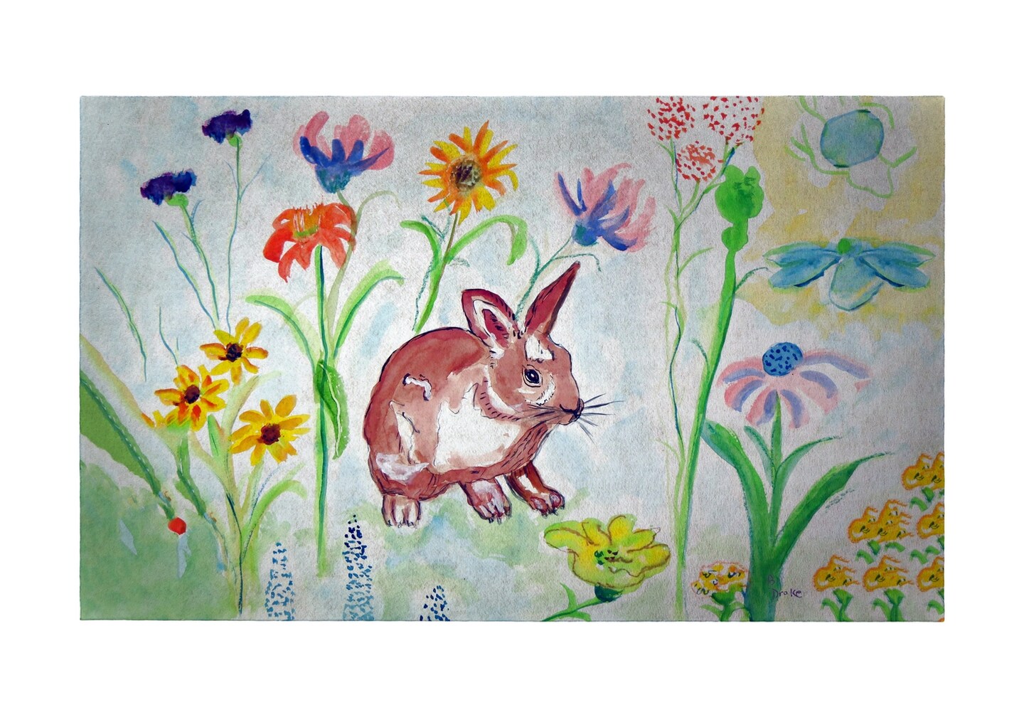 Betsy Drake Whiskers the Rabbit 30 X 50 Inch Comfort Floor Mat