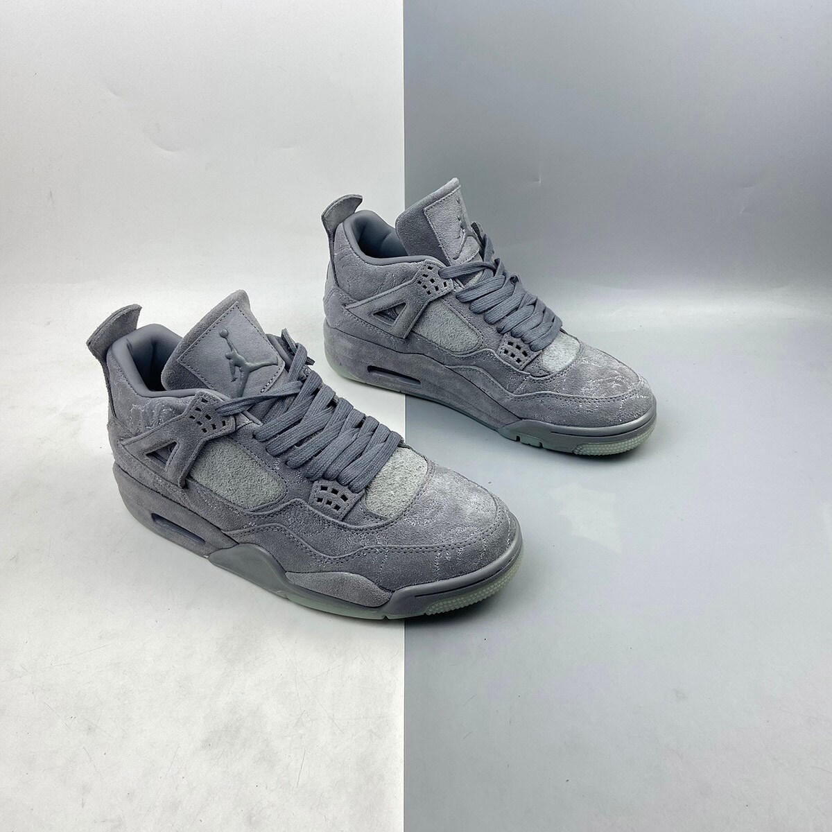 KAWS x Air Jordan 4 Grey Suede 930155 003 Sneakers for Men and Women MakerPlace by Michaels