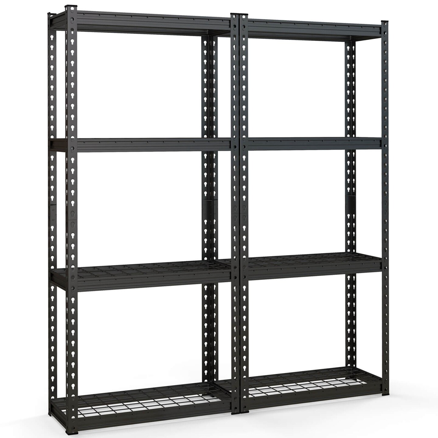 Costway 1/2/3/4 PCS 4-Tier Metal Shelving Unit Heavy Duty Wire Storage Rack with Anti-slip Foot Pads Black