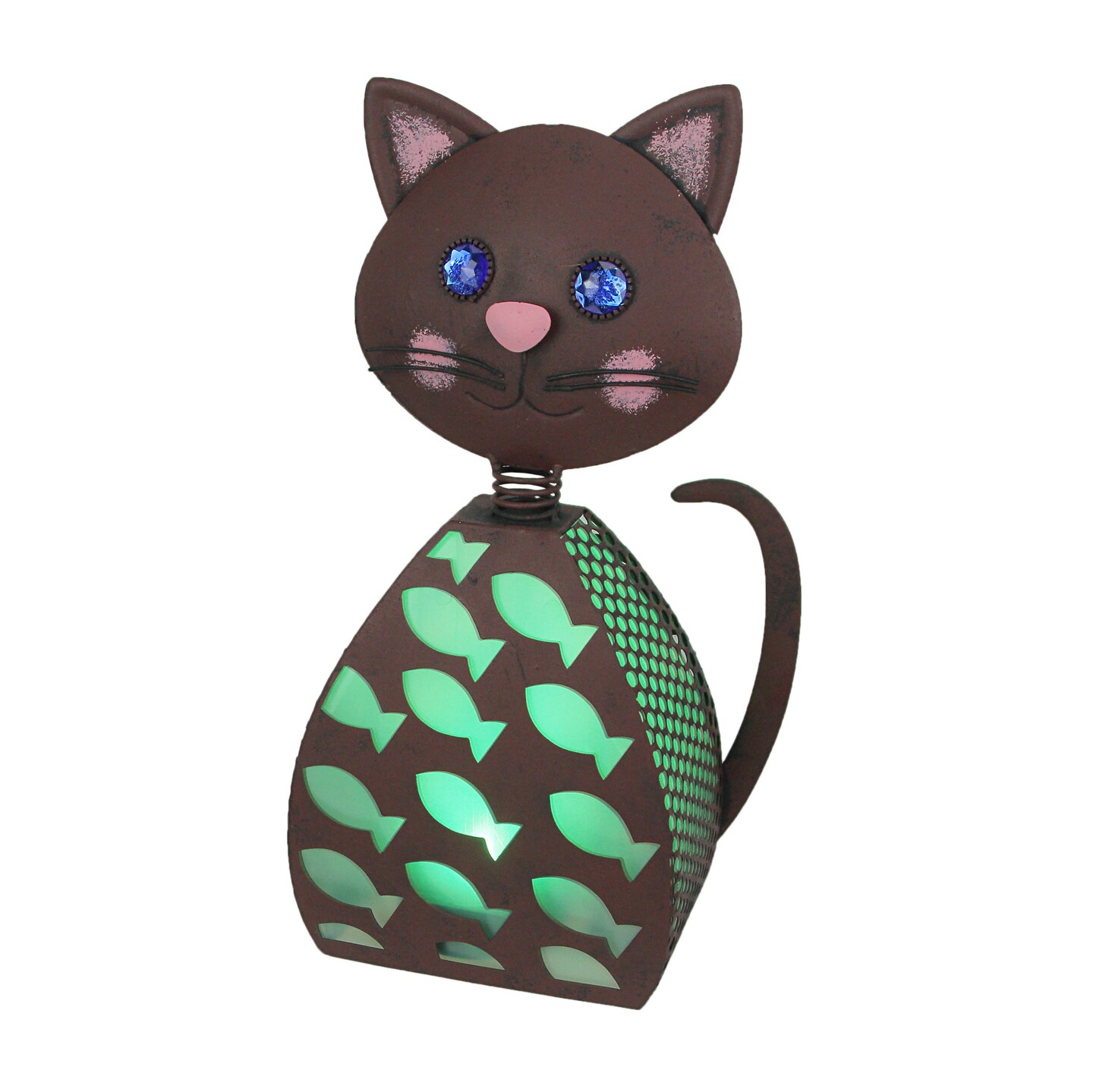 Metal Cat or Puppy Dog LED Solar Garden Statue Accent Light Patio Décor