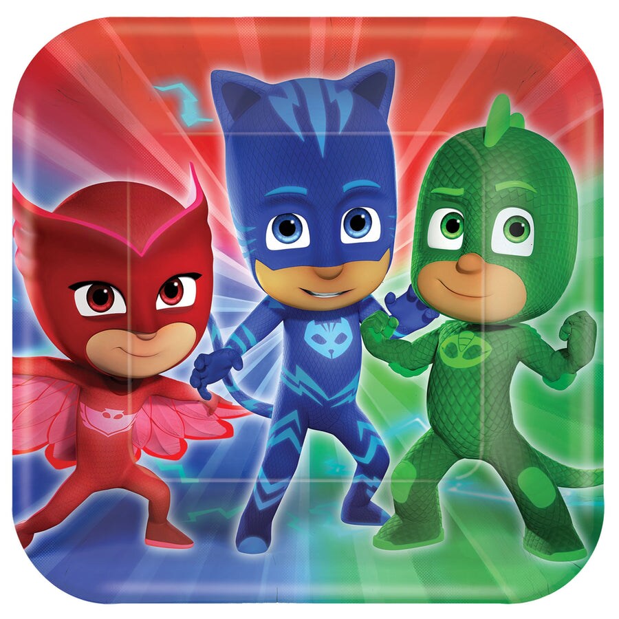 PJ Masks Square Plates, 9&#x22;