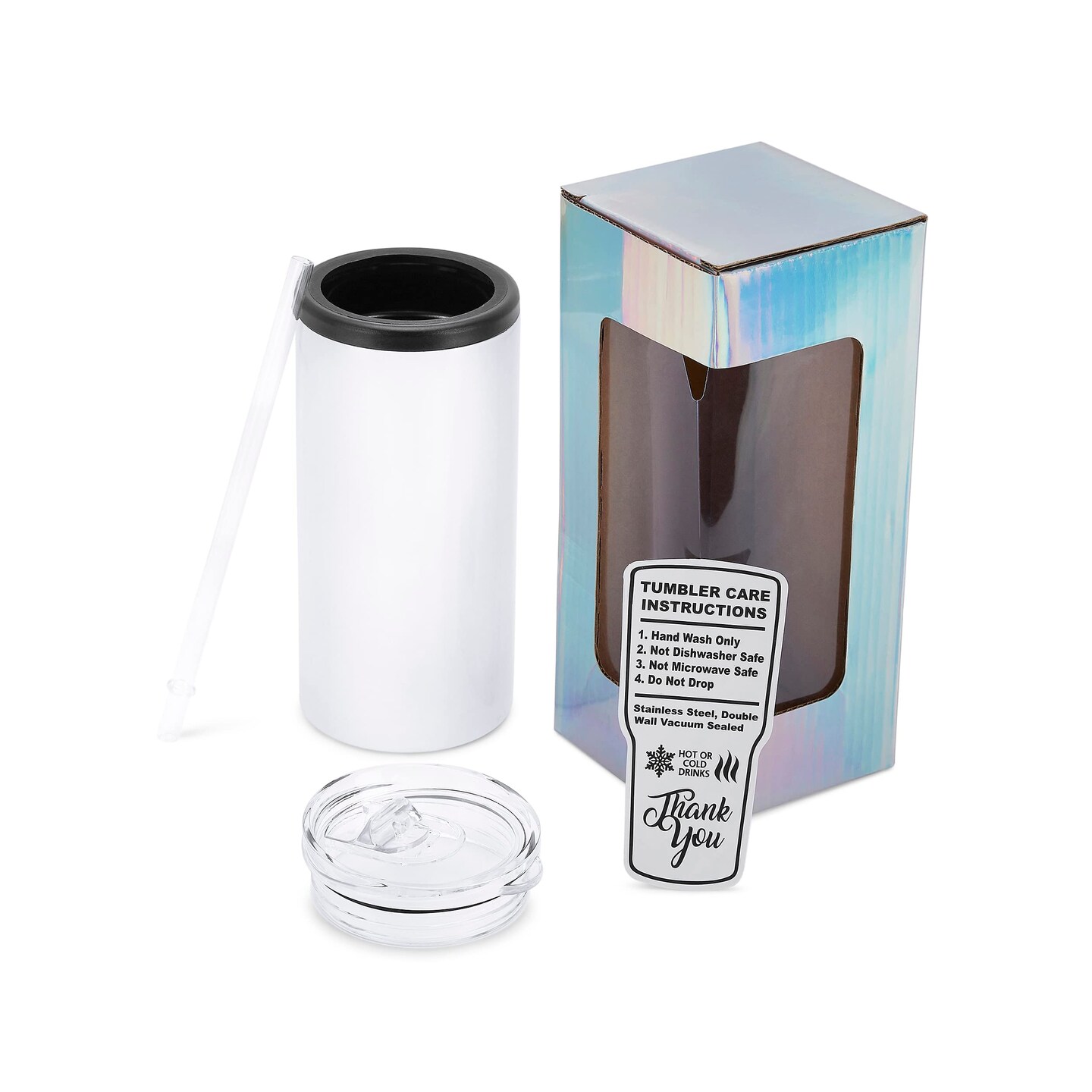 Makerflo 12 oz Slim Duozie Sublimation Blank Tumbler Pack of 1 with Lid and Straw | Craft-Ready for DIY Gifts &#x26; Personalization (Sublimation, Epoxy, UV DTF, Vinyl, and Laser Engraving)