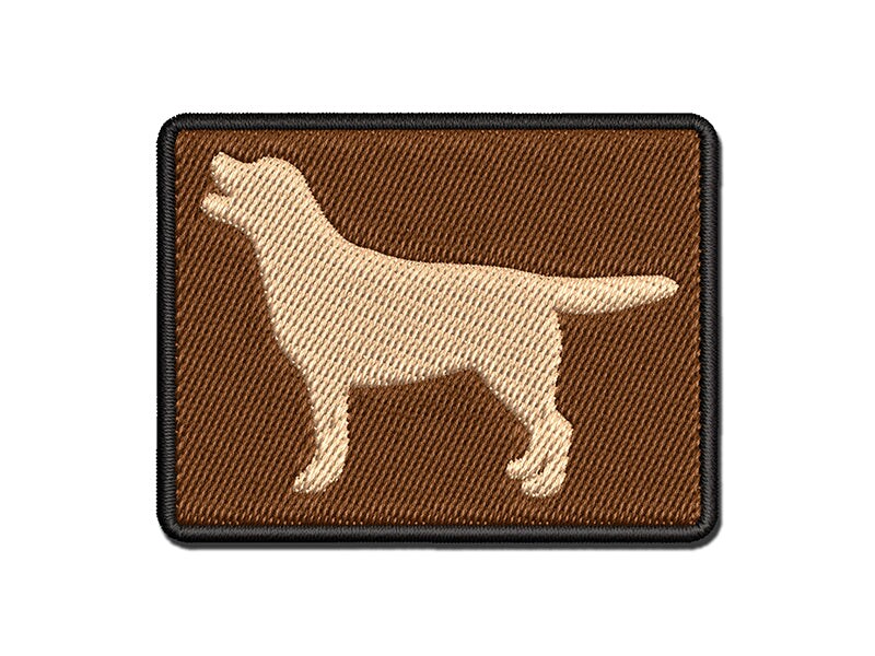 Labrador Retriever Dog Solid Multi-Color Embroidered Iron-On or Hook &#x26; Loop Patch Applique
