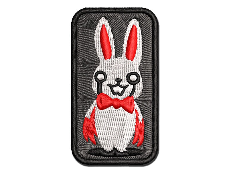 Creepy Spooky Murder Bunny Rabbit Horror Multi-Color Embroidered Iron-On or Hook &#x26; Loop Patch Applique