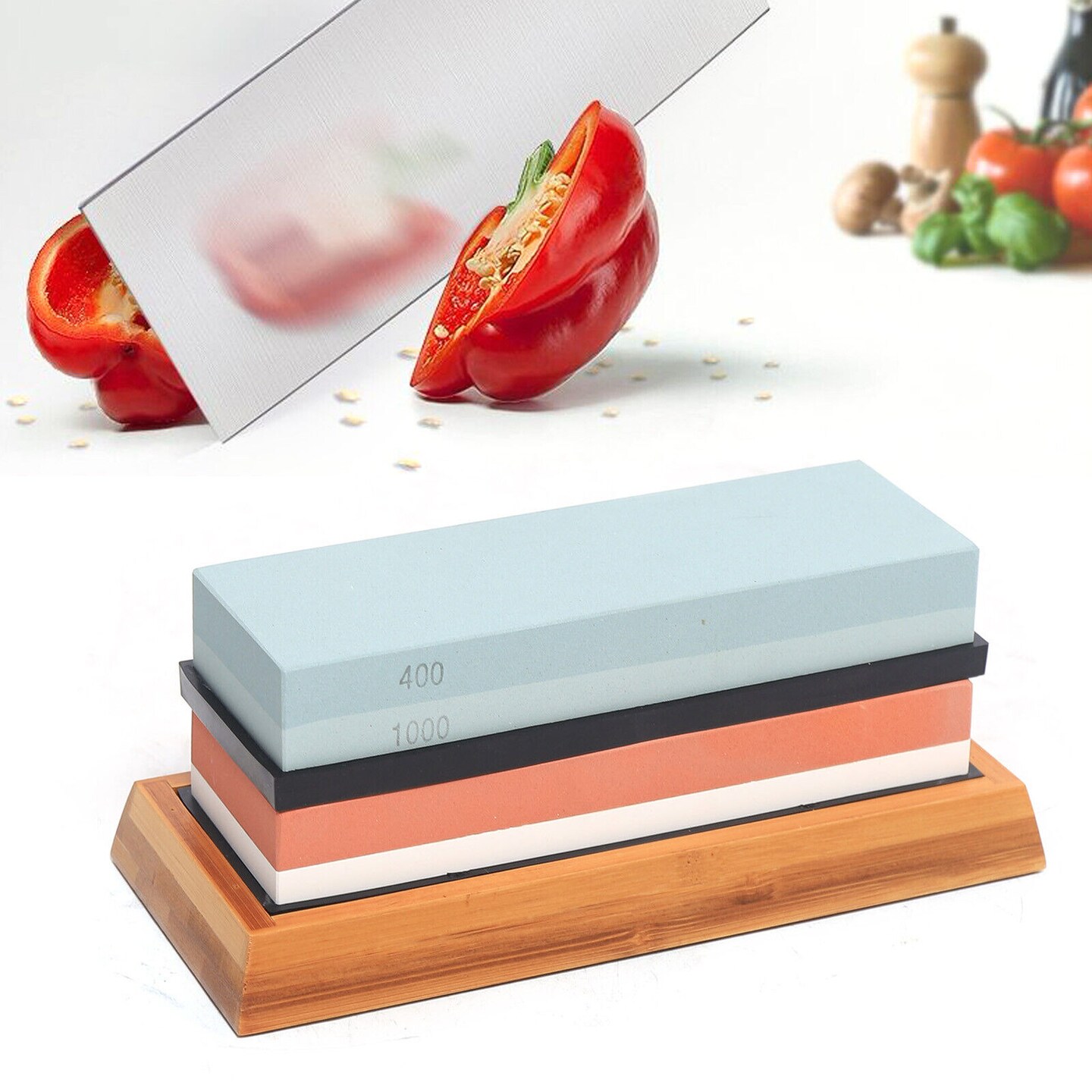 Kitcheniva Set of 4 Knife Sharpening Stone Tool Whetstone