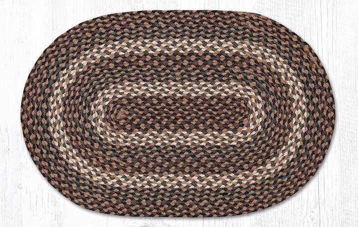Earth Rugs C-770 Tan Oval Braided Rug 20&#x22; x 30&#x22;