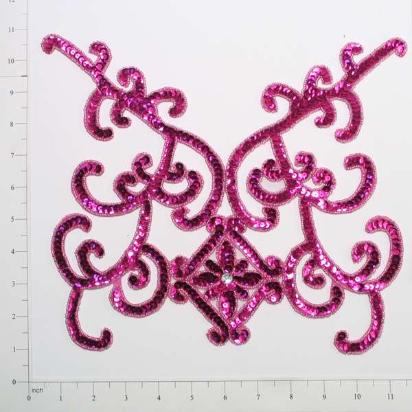 Flower On Vine Sequin Applique/Patch 12&#x22; x 10&#x22;