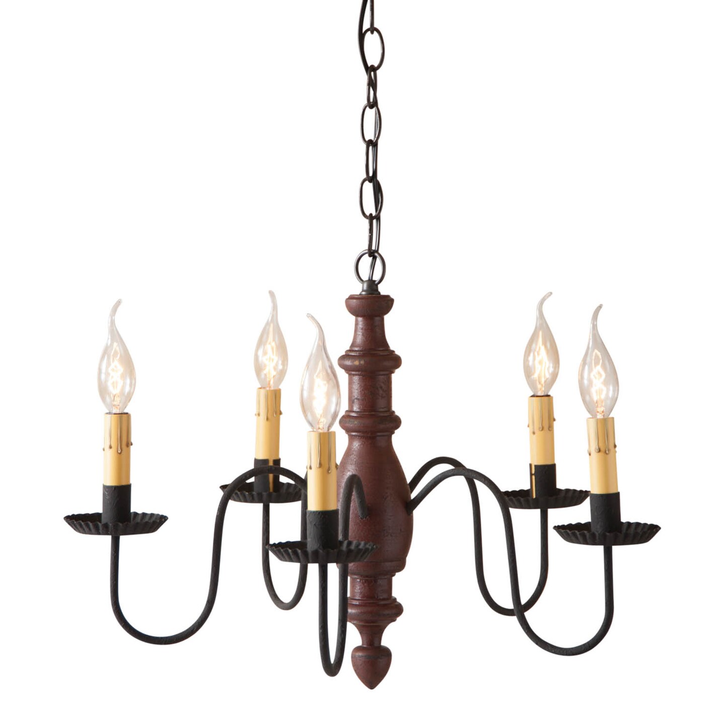 Country Inn Chandelier in Plantation Red