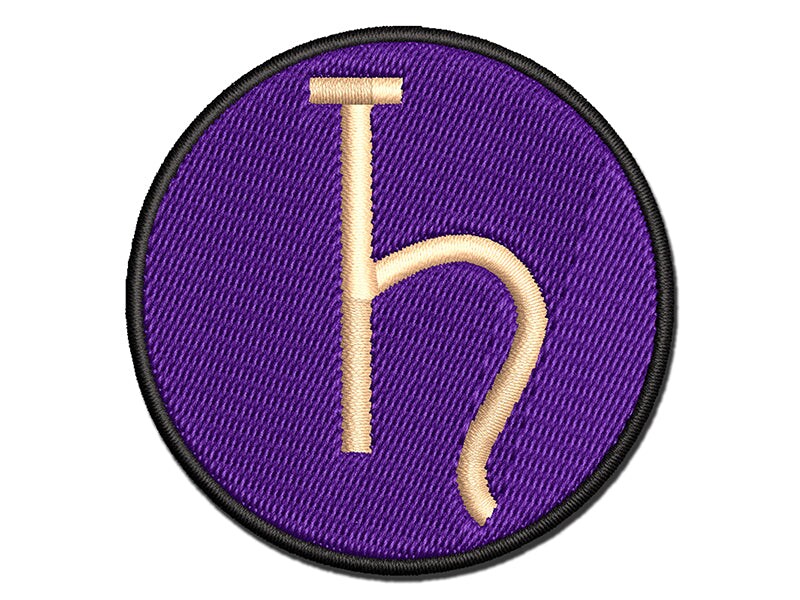 Astronomy Saturn Astrology Planet Symbol Multi-Color Embroidered Iron-On or Hook &#x26; Loop Patch Applique