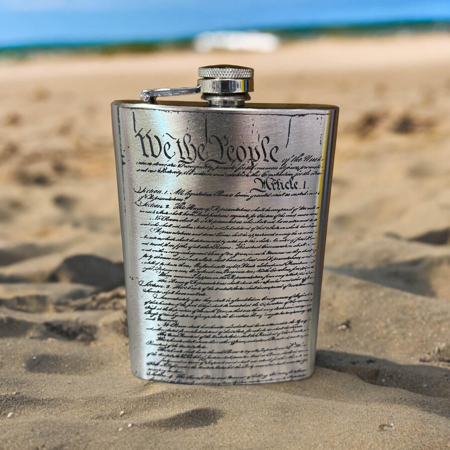 8oz We the People Stainless Steel Flask