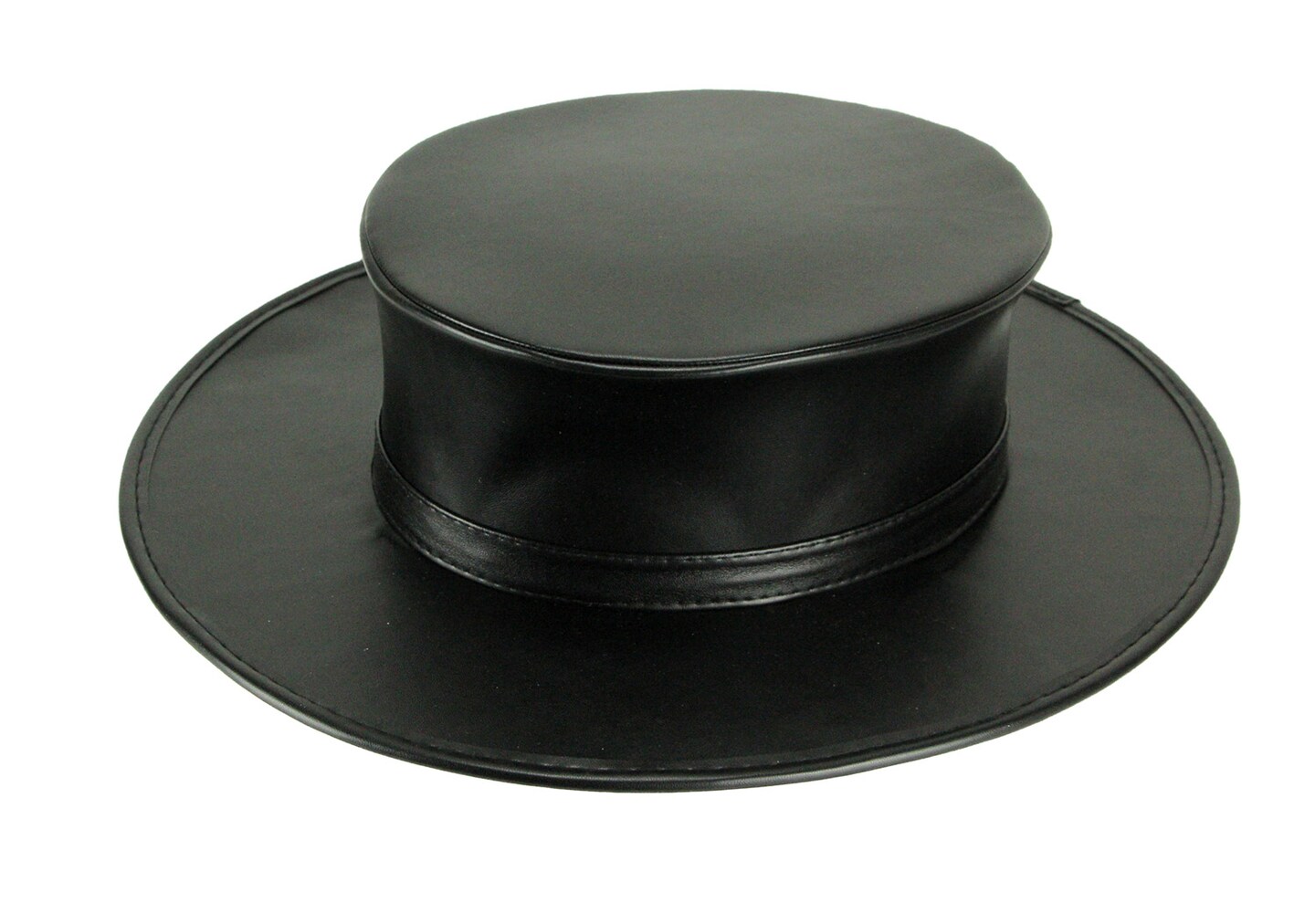 Black Leather Look Plague Doctor Hat Adult Halloween Costume Accessory