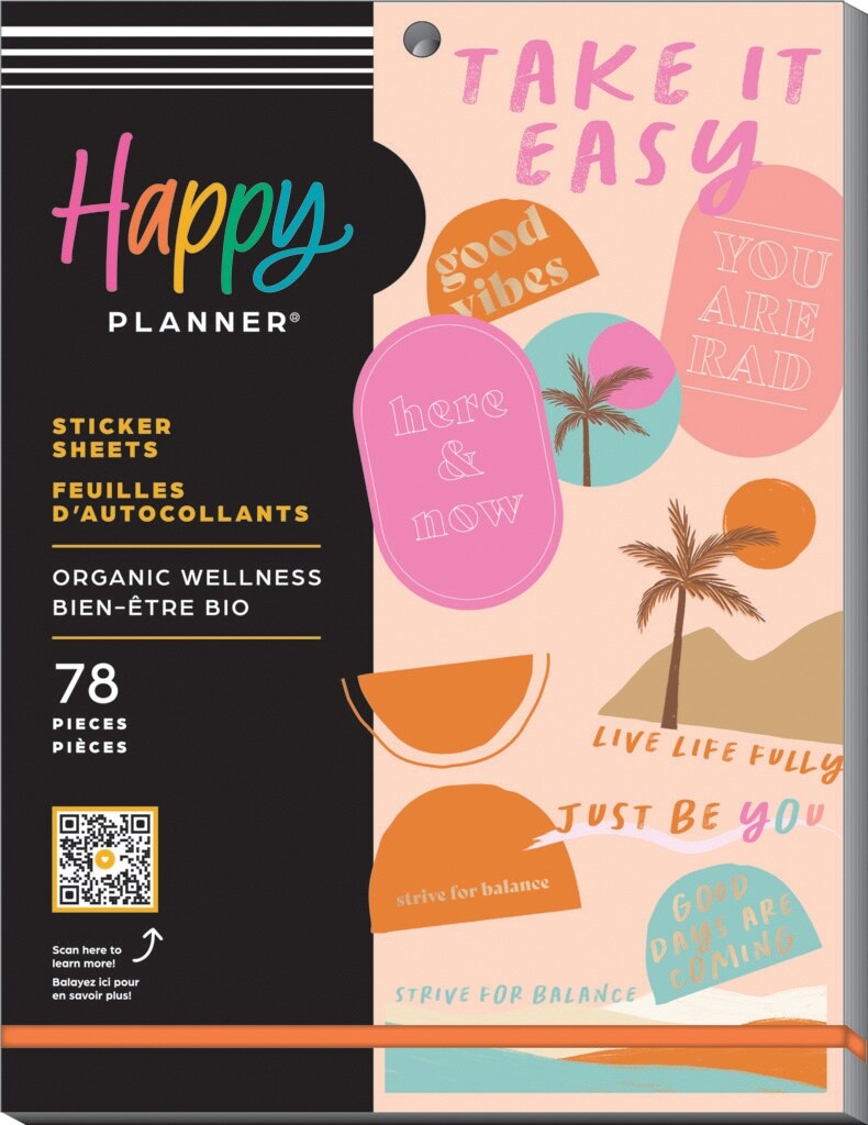 Happy Planner Large Sticker Value Pack 15/Sheets-Organic Wellness