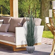 5ft Cattail Greenery Bush in Pot with Silk Foliage by Floral Home&#xAE;