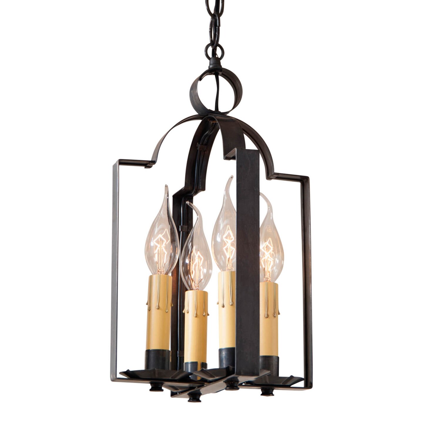 Irvins Country Tinware Four Light Saddle Light in Kettle Black