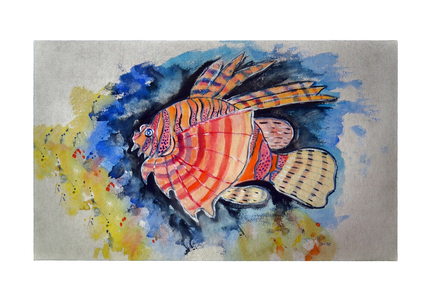 Betsy Drake Betsy&#x27;s Lion Fish 30 X 50 Inch Comfort Floor Mat