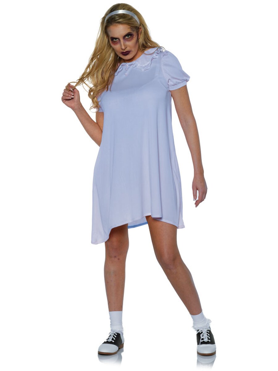 Women&#x27;s Scary Hotel Twin Blue Doll Dress Costume