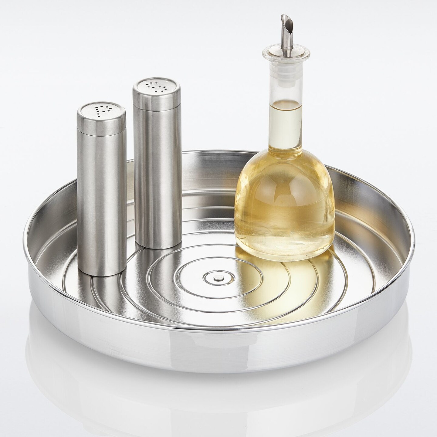 mDesign Lazy Susan Metal Turntable 12" Spinner, Kitchen Organization