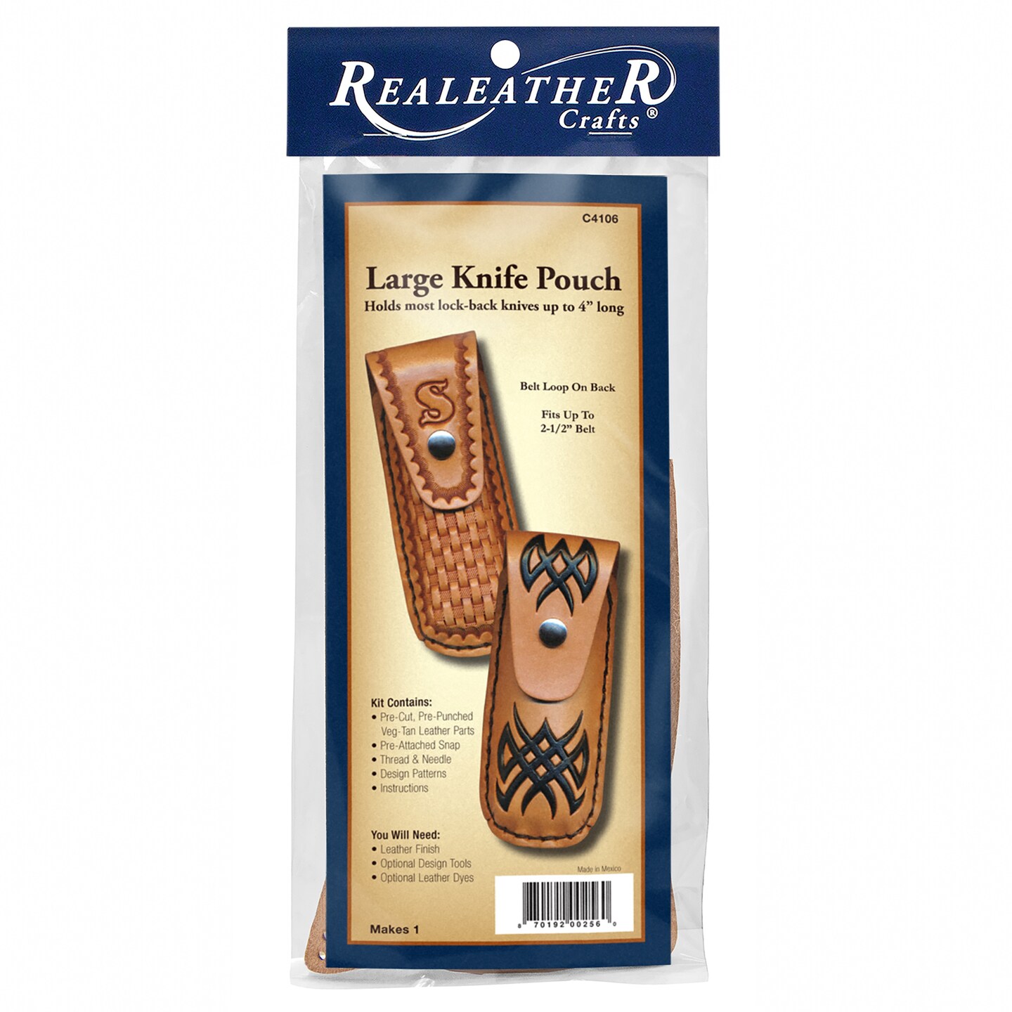 Realeather(R) Crafts Large Knife Pouch Kit