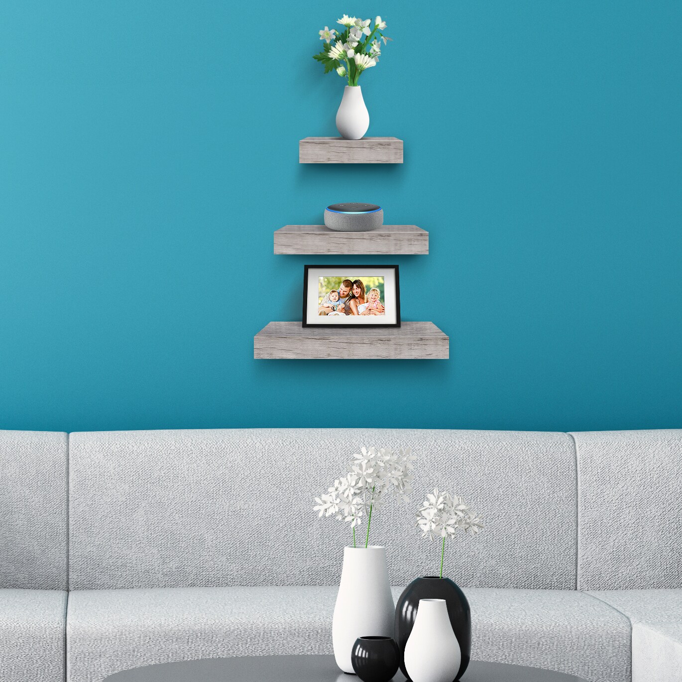 Sorbus Square Corner Wall Shelves - Perfect Trophy Display, Photo Frames, Home D&#xE9;cor, Set of 3
