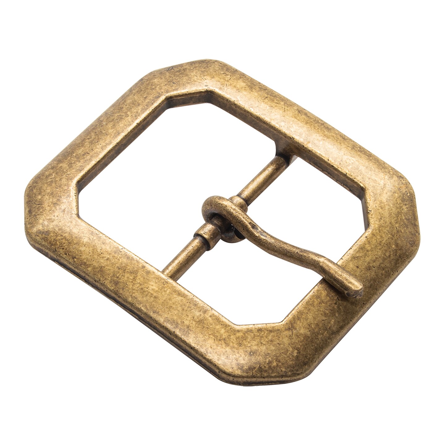Realeather(R) Crafts Clipped Corner Belt Buckle-Antique Brass