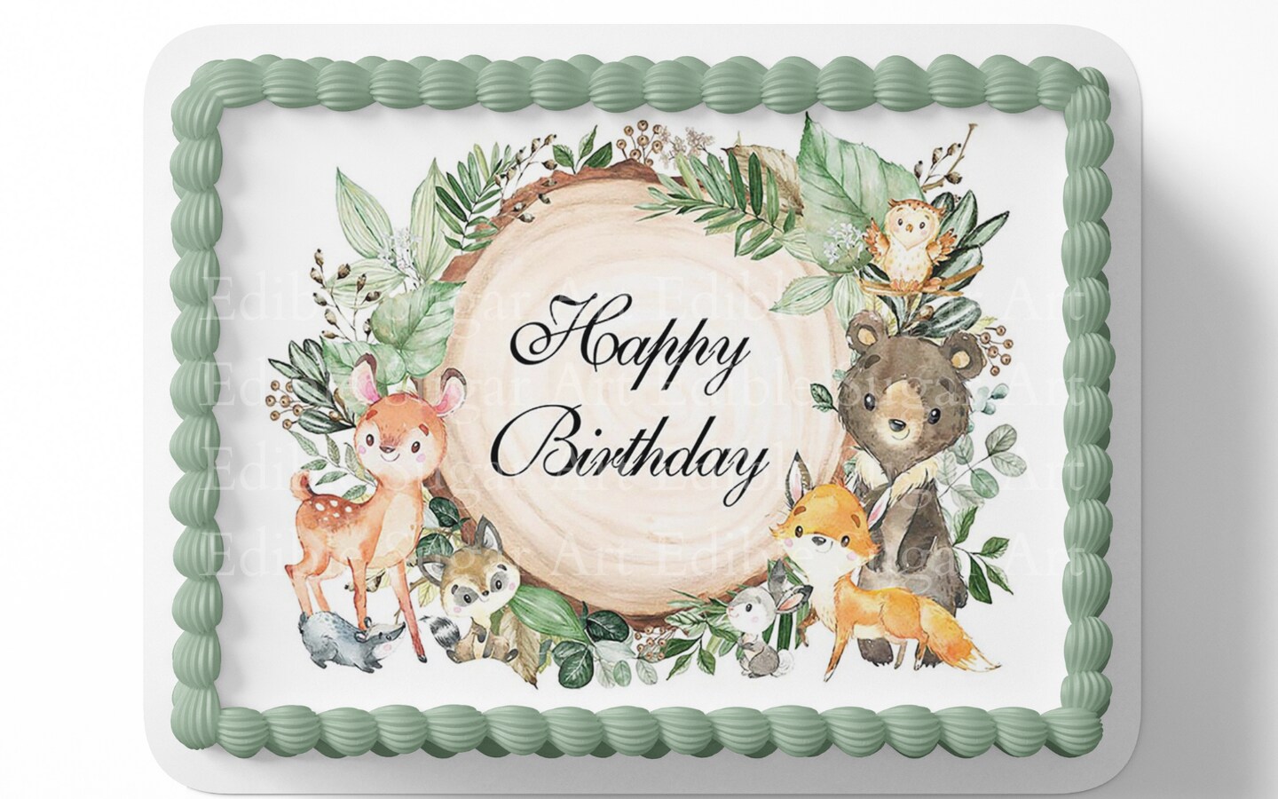 Woodland Baby Shower Cake Topper Woodland Sheet Cake Topper Woodland ...