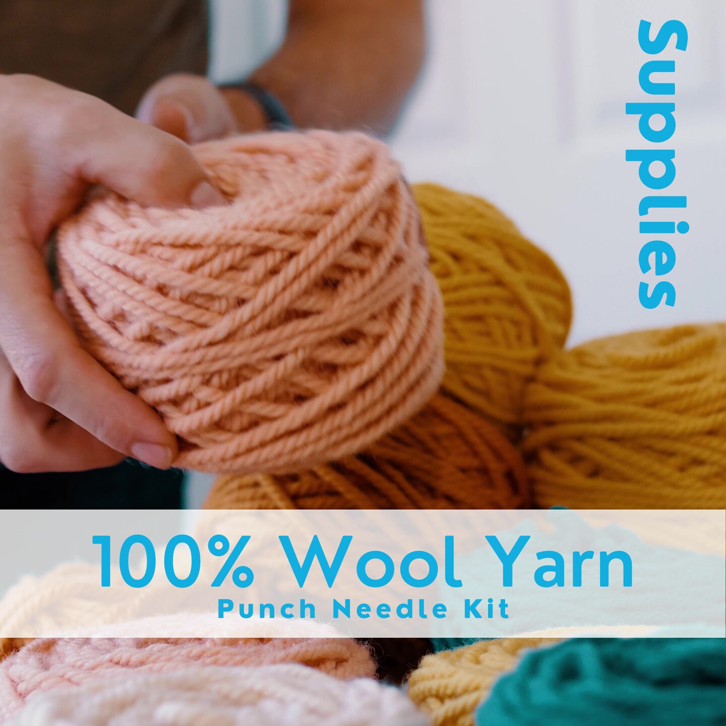 Mountain Mini Punch Needle Kit - DIY Kit For Beginners to Experts, Craft Kit Includes Monks Cloth, Wool Yarn, Embroidery Hoop, and More