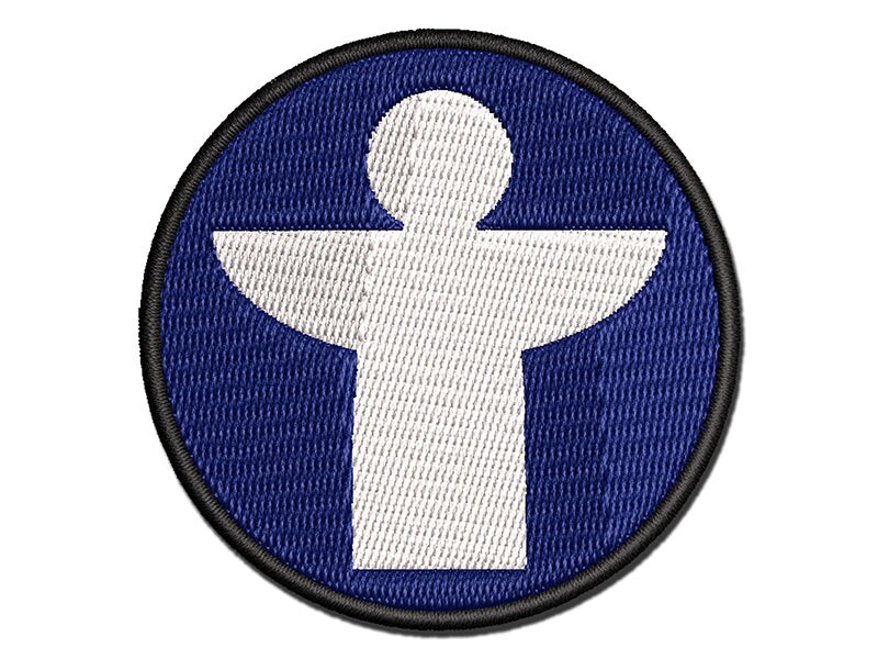 Angel Symbol Multi-Color Embroidered Iron-On or Hook &#x26; Loop Patch Applique