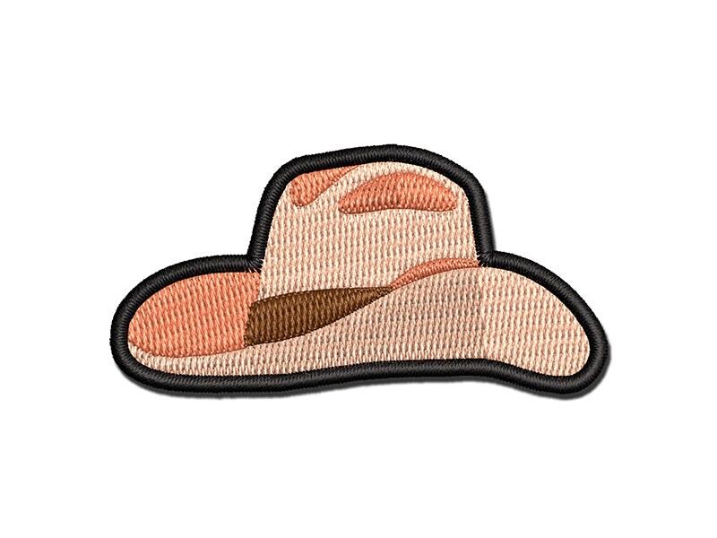 Cowboy Hat Country Western Multi-Color Embroidered Iron-On or Hook &#x26; Loop Patch Applique