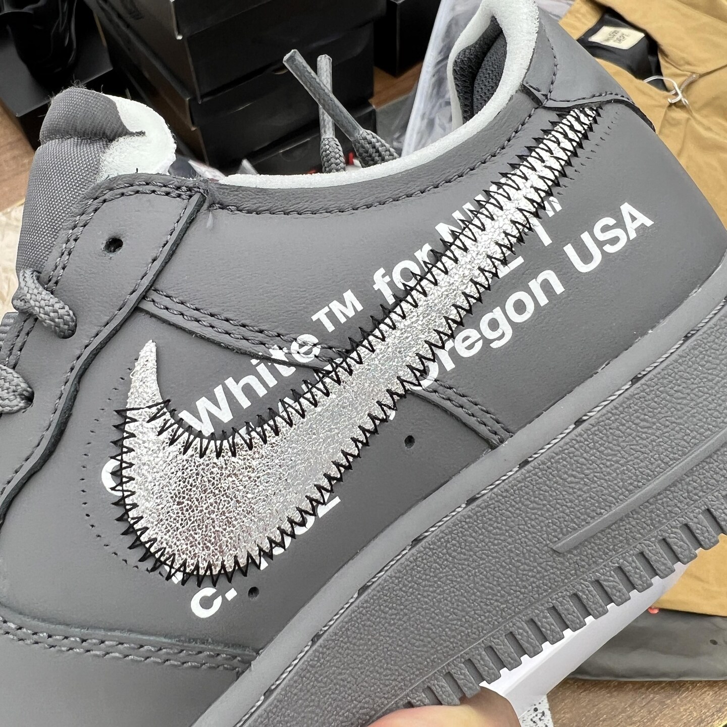 Off White X Air Force 1 Low Ghost Grey metallic Silver Sneakers for Men and Women MakerPlace by Michaels