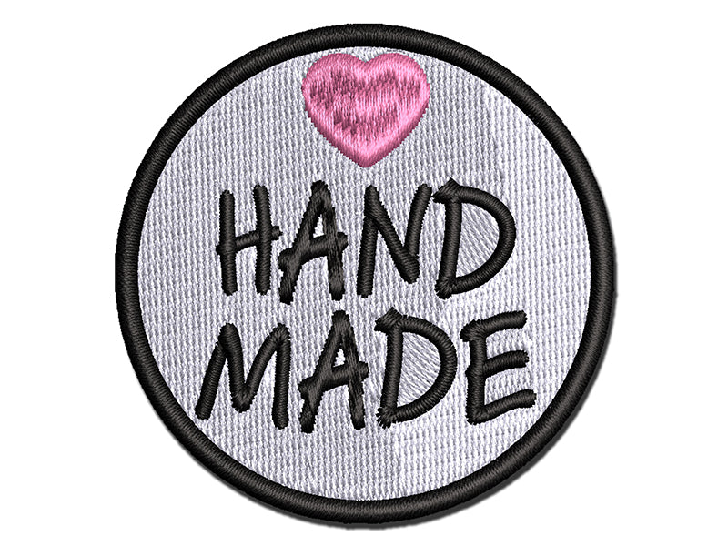 Hand Made Stacked with Heart Multi-Color Embroidered Iron-On or Hook & Loop Patch Applique