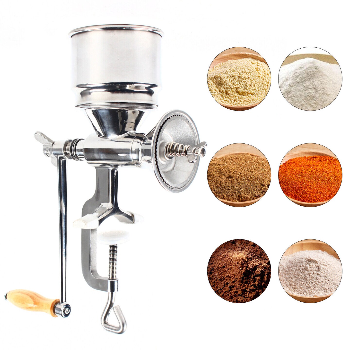 Kitcheniva Stainless Steel Manual Grain Mill Hand Crank