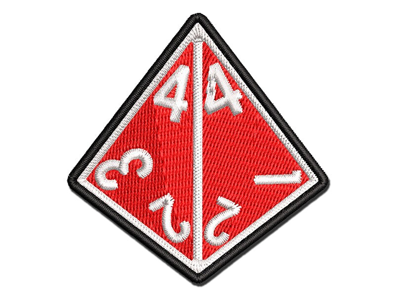 D4 4 Sided Gaming Gamer Dice Critical Role Multi-Color Embroidered Iron-On or Hook &#x26; Loop Patch Applique