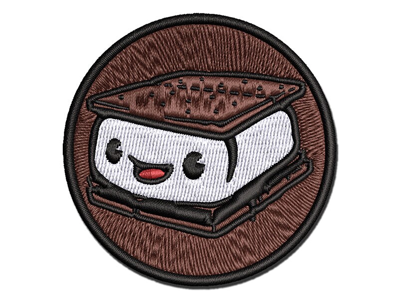 Cute Kawaii S'mores Marshmallow Multi-Color Embroidered Iron
