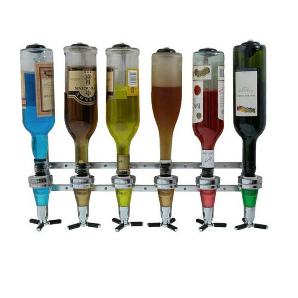 Kitcheniva 6 Bottle Liquor Dispenser Stand Wall Mounted